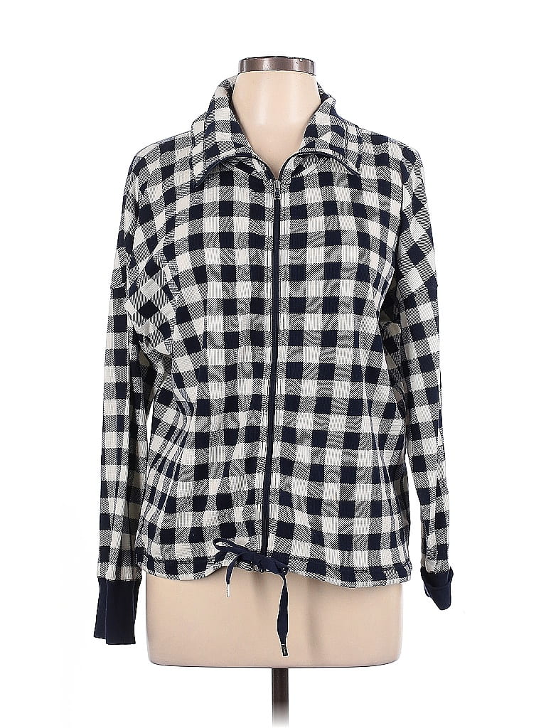 L-RL Lauren Active Ralph Lauren 100% Cotton Checkered-gingham Blue Jacket Size L - photo 1