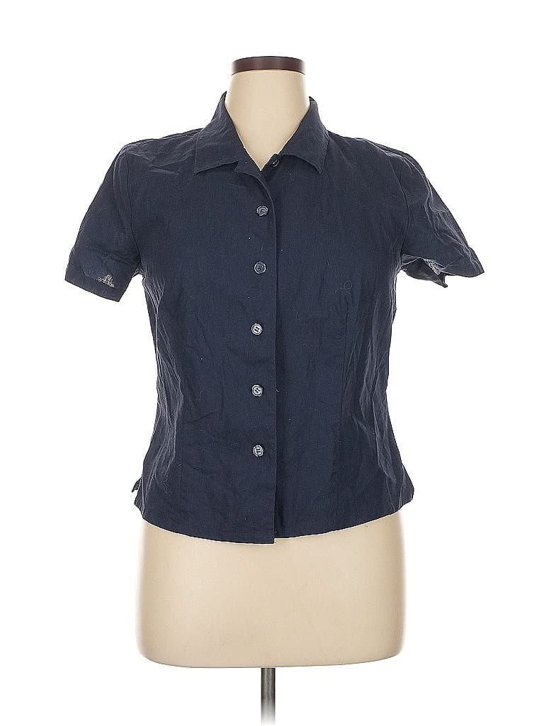 Chadwicks Blue Short Sleeve Blouse Size 14 - photo 1