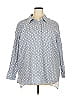 Chadwicks 100% Cotton Polka Dots Gray Long Sleeve Blouse Size 2X - photo 1
