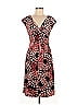 London Times Print Red Brown Cocktail Dress Size 8 - photo 1