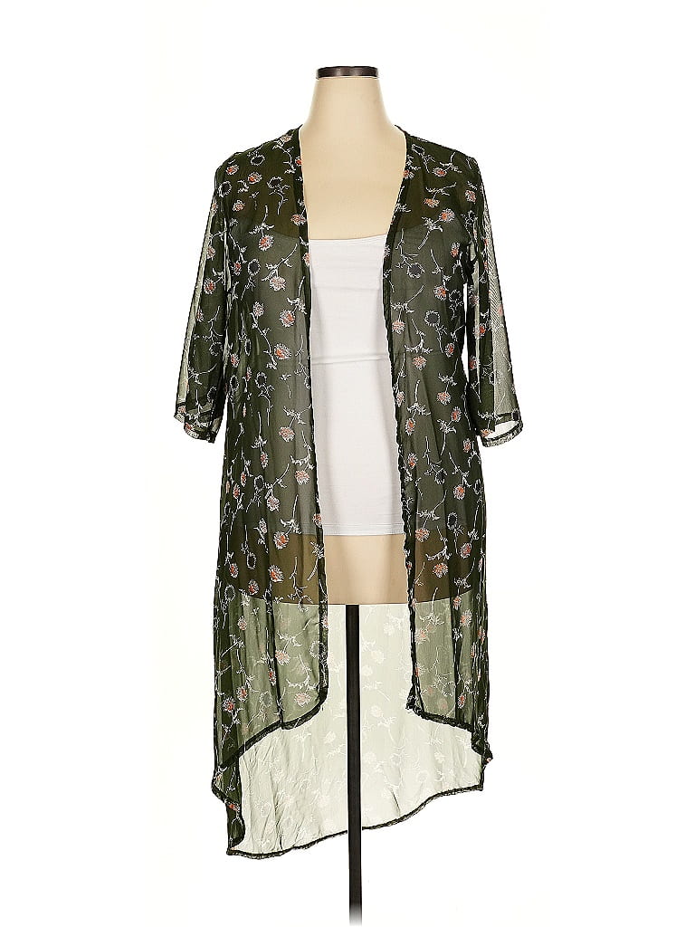 Liquid Lemn TRBL Sleeveless Kimono - Green