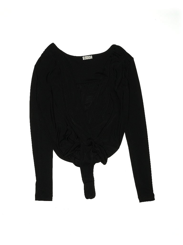 Pre-owned Intimately By Free People Long Sleeve Top Black Sweetheart Neckline Tops