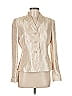 Le Suit 100% Polyester Metallic Ivory Blazer Size 6 - photo 1