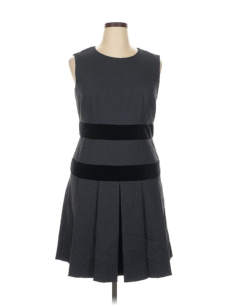 Donna Morgan Houndstooth Gray Casual Dress Size 16 - photo 1