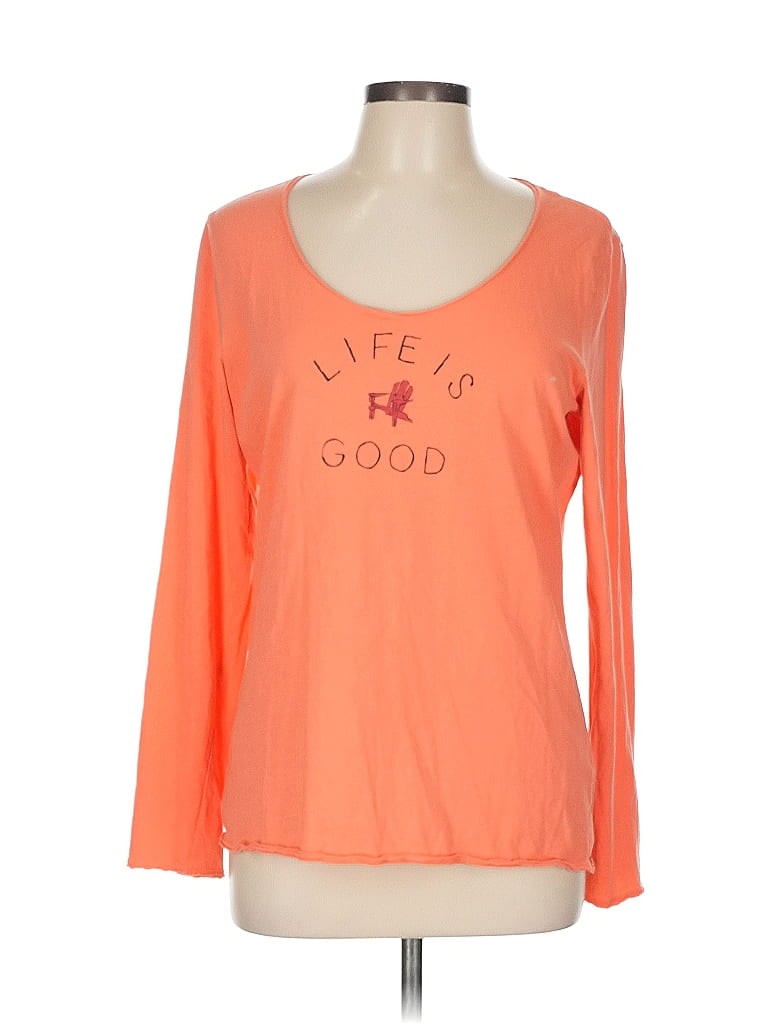 Life Is Good Orange Long Sleeve T-Shirt Size L - photo 1