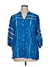 Johnny Was 100% Rayon Blue 3/4 Sleeve Blouse Size XL - photo 1