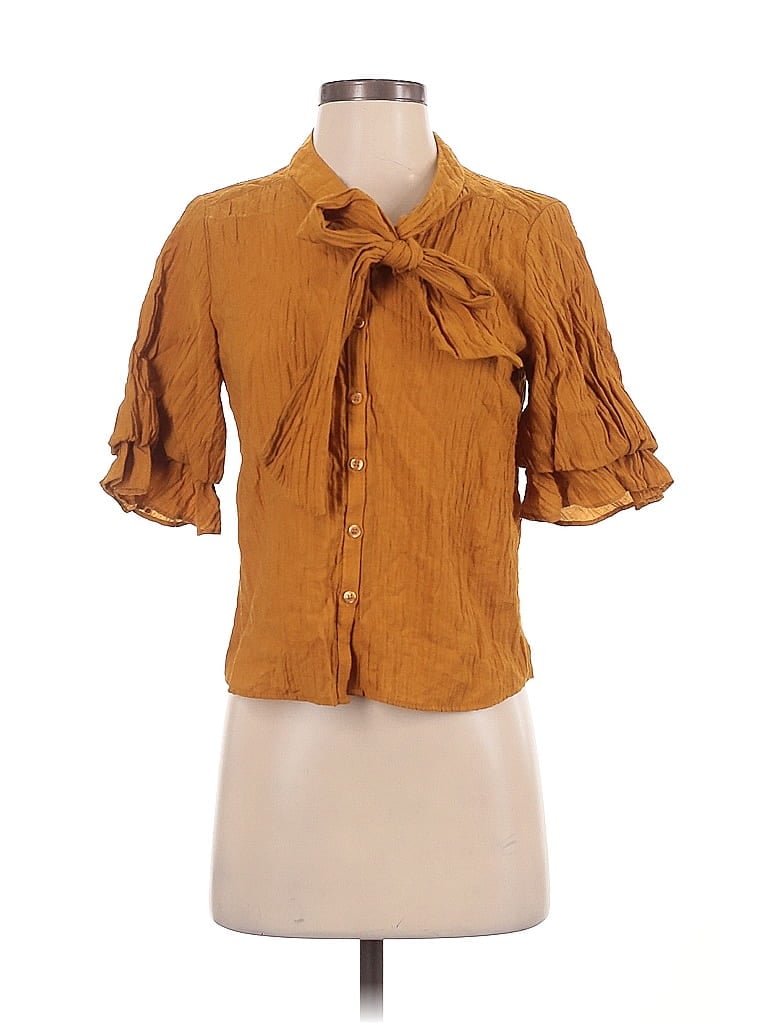 Zara Brown Short Sleeve Blouse Size S - photo 1