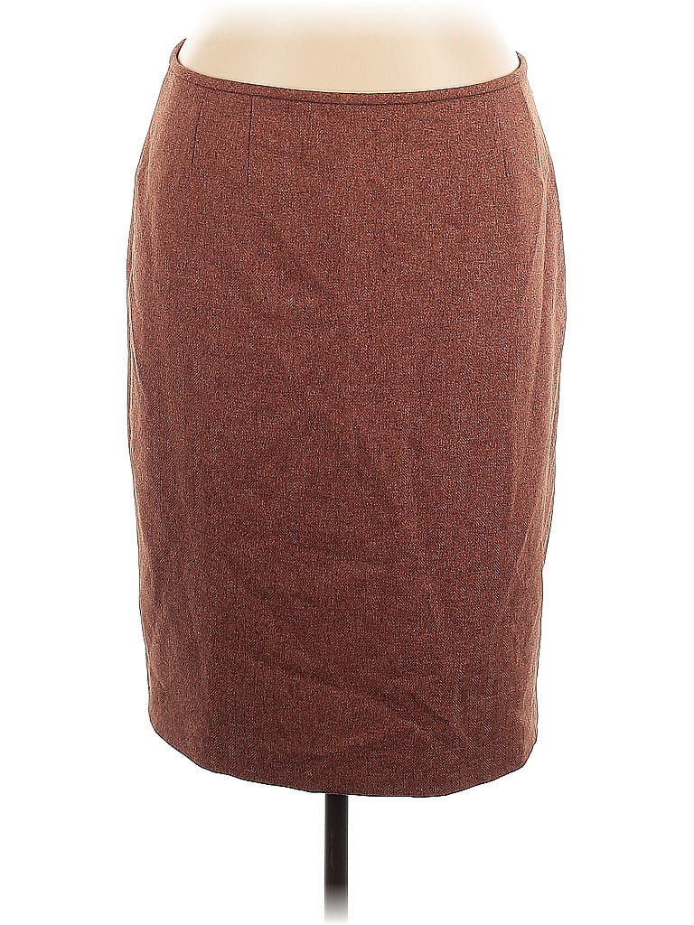 Le Suit 100% Polyester Solid Brown Casual Skirt Size 16 - photo 1