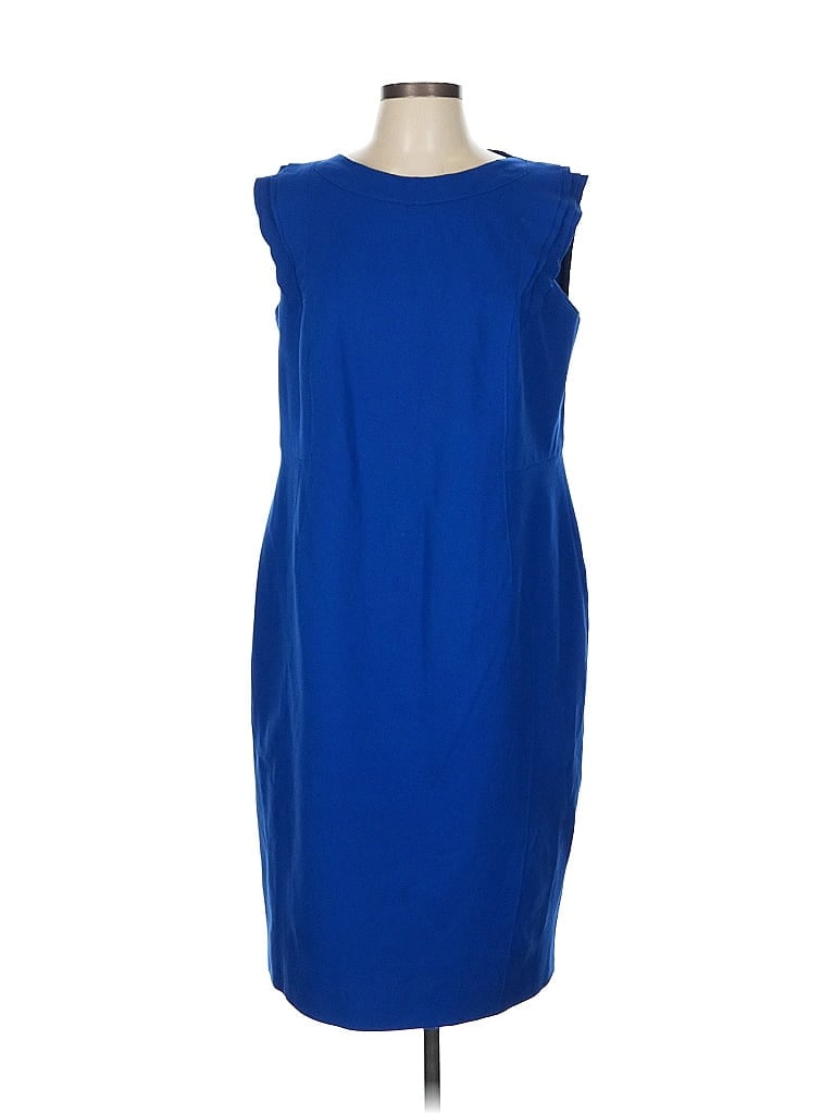 Akris Punto Solid Blue Cocktail Dress Size 12 - photo 1