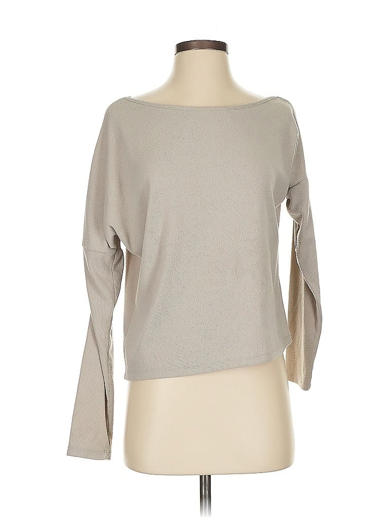 Pre-owned Lulus 3/4 Sleeve Top Tan Boatneck Tops In Brown