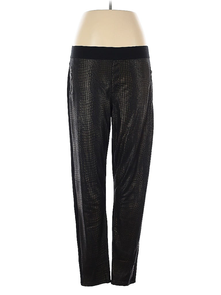 DG^2 by Diane Gilman Metallic Black Casual Pants Size L - photo 1