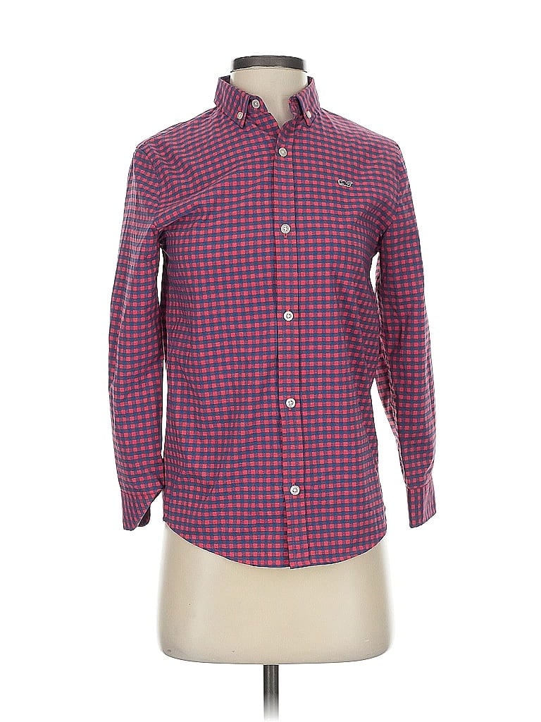 Pre-owned Vineyard Vines Long Sleeve Blouse In Red