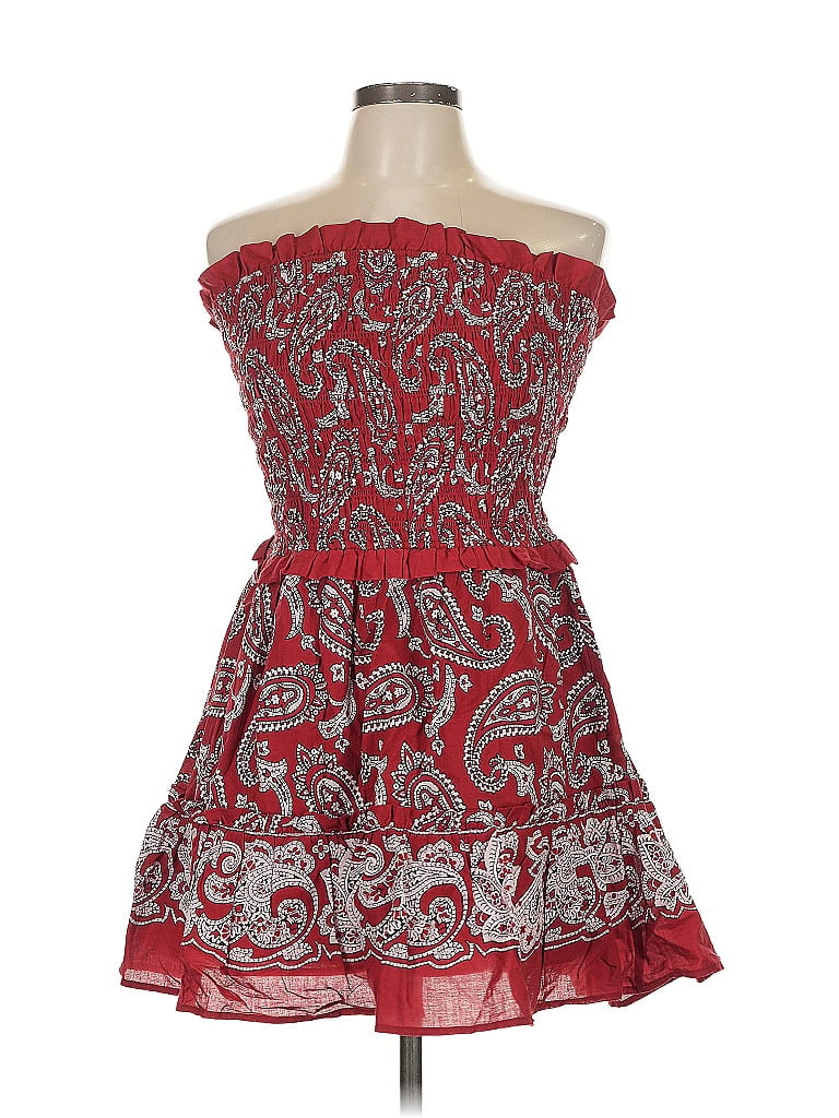 Sea New York 100% Cotton Paisley Red Cocktail Dress Size L - photo 1