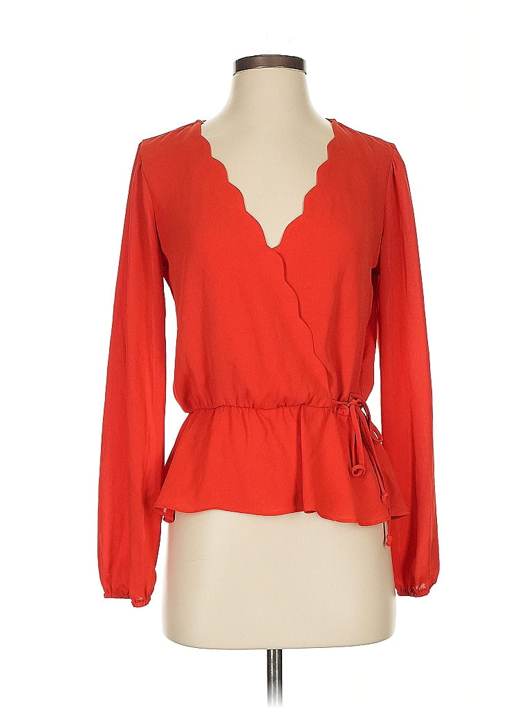 Nine Britton 100% Polyester Red Long Sleeve Blouse Size S - photo 1