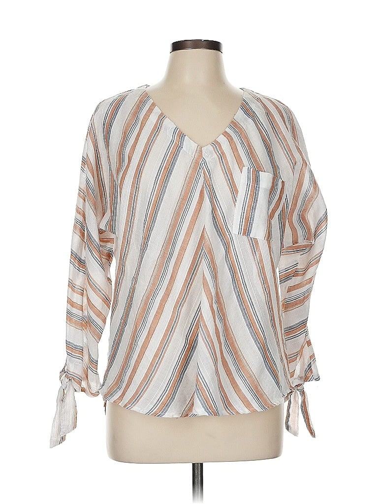 Mystree Tan 3/4 Sleeve Blouse Size M - photo 1