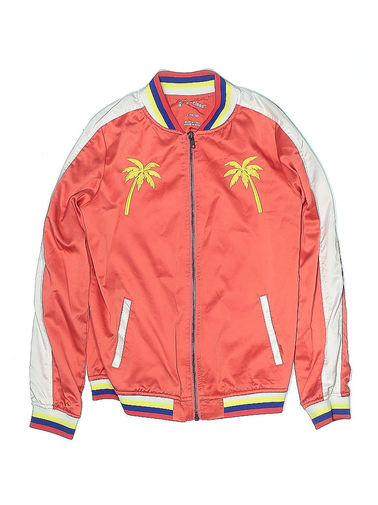Art Class 100% Polyester Tropical Red Track Jacket Size 10 - photo 1