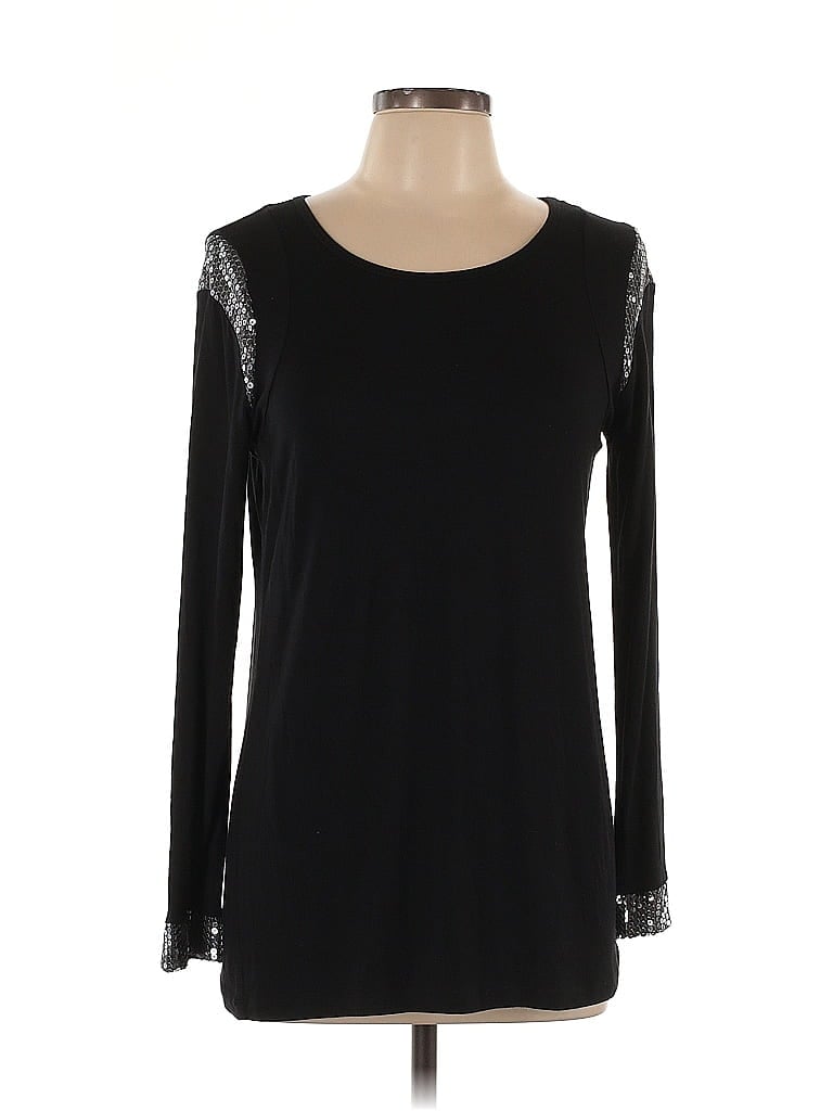IMAN Black Long Sleeve Top Size L - photo 1