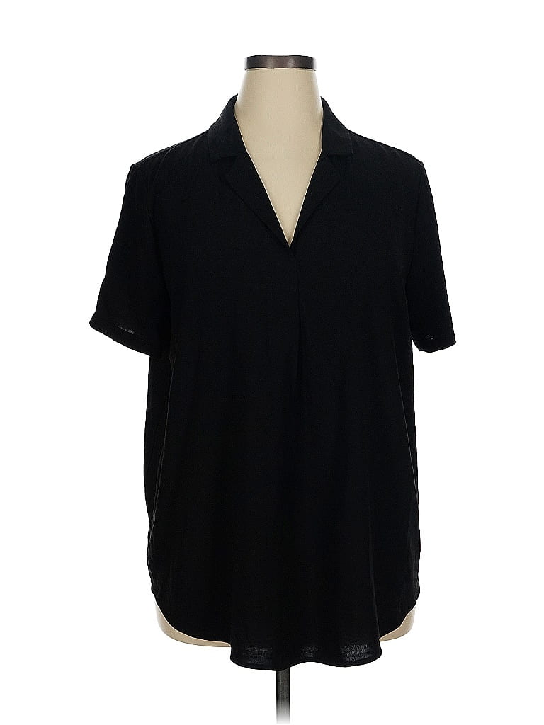 Hilary Radley Black Short Sleeve Blouse Size XL - photo 1