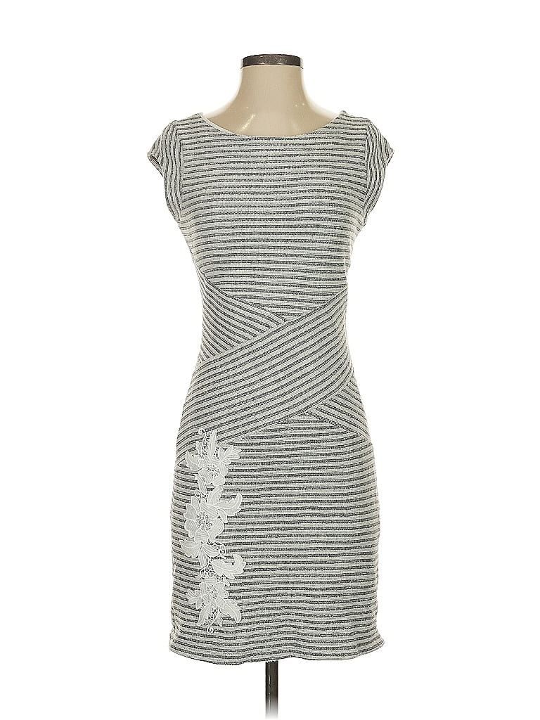 Desigual 100% Cotton Graphic Gray Casual Dress Size S - photo 1