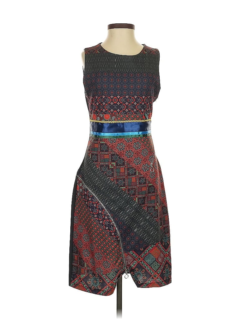 Desigual Graphic Gray Blue Casual Dress Size XS - photo 1