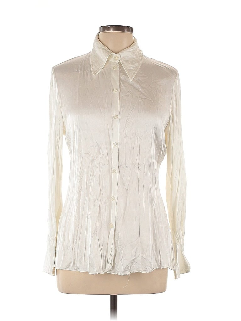 Zara Ivory Long Sleeve Blouse Size L - photo 1