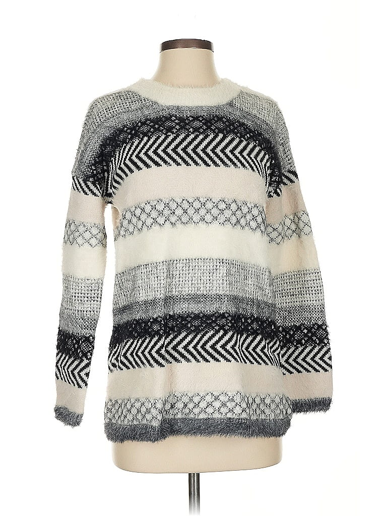 Jack by BB Dakota Chevron-herringbone Gray Pullover Sweater Size XS - photo 1
