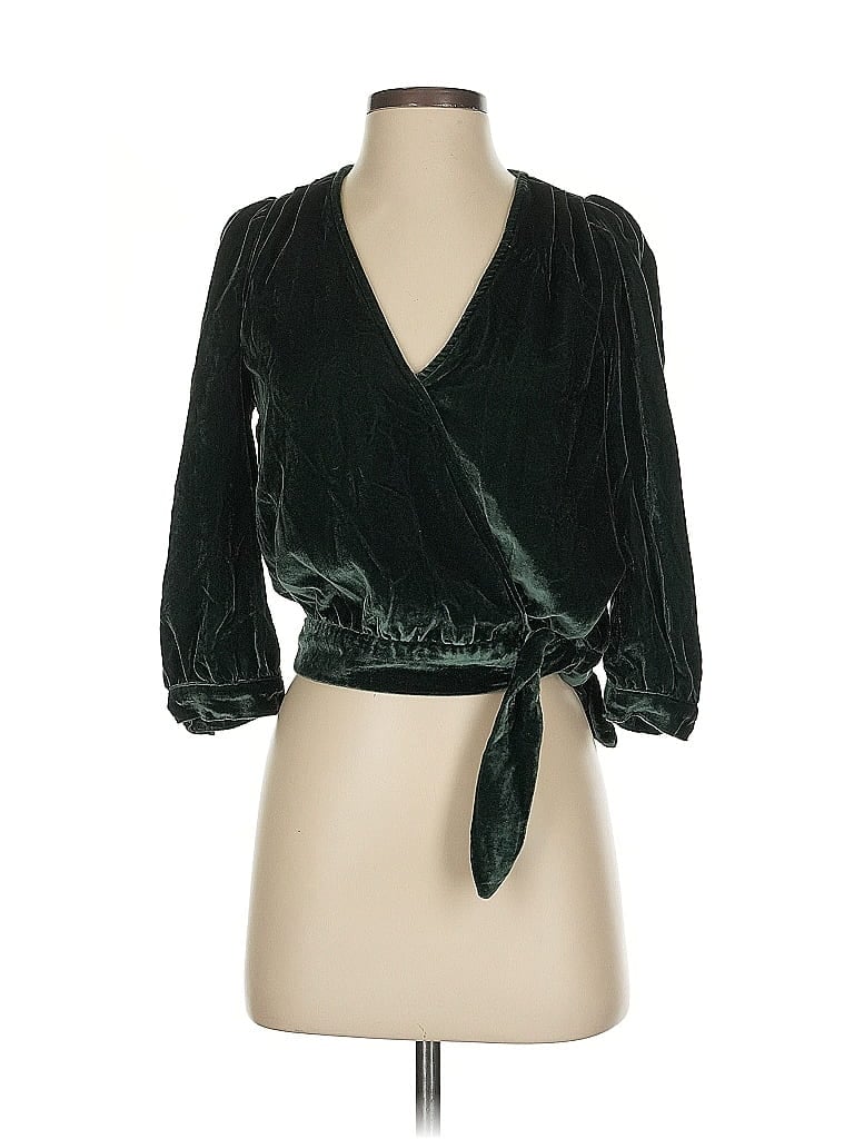 Pre-owned Madewell 3/4 Sleeve Blouse In Green
