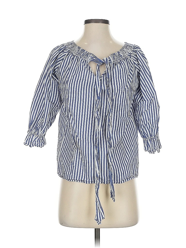Pre-owned Joa 3/4 Sleeve Blouse In Blue