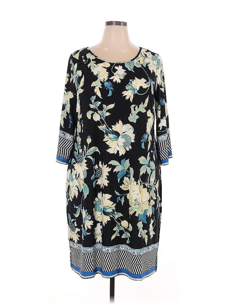 Avenue Print Blue Casual Dress Size 22 - photo 1