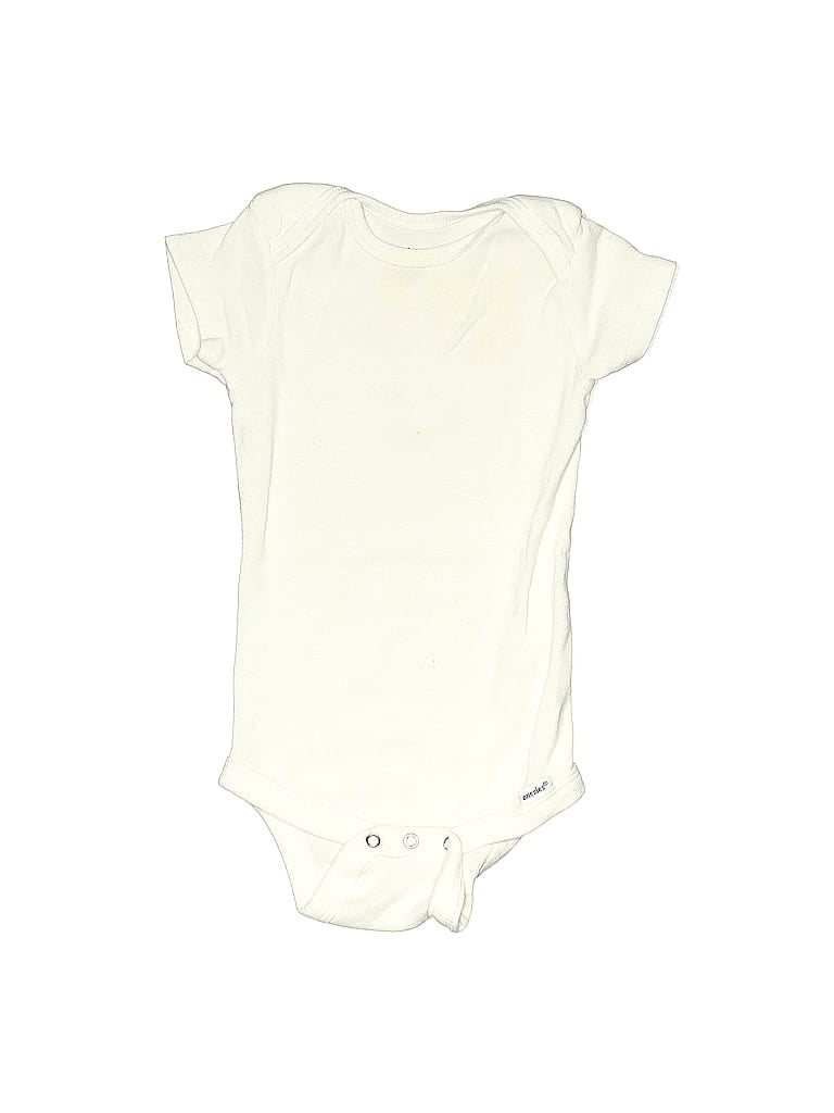 Gerber 100% Cotton Solid Ivory Short Sleeve Onesie Size 6-9 mo - photo 1
