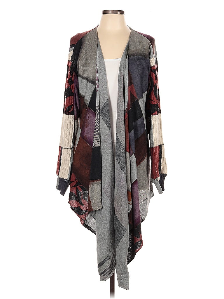 ETRO Gray Purple Silk Cardigan Size EU (IT) 44 / US 8 - photo 1