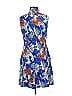 Tail Print Blue Cocktail Dress Size M - photo 2
