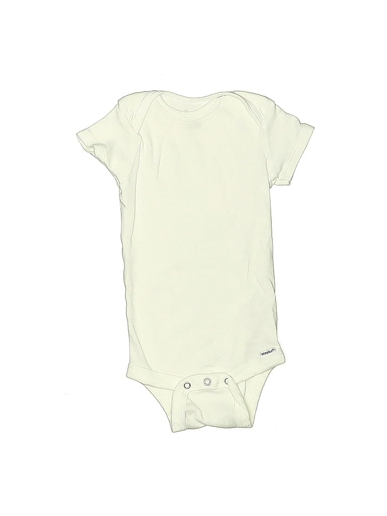 Gerber 100% Cotton Solid Ivory Short Sleeve Onesie Size 6-9 mo - photo 1