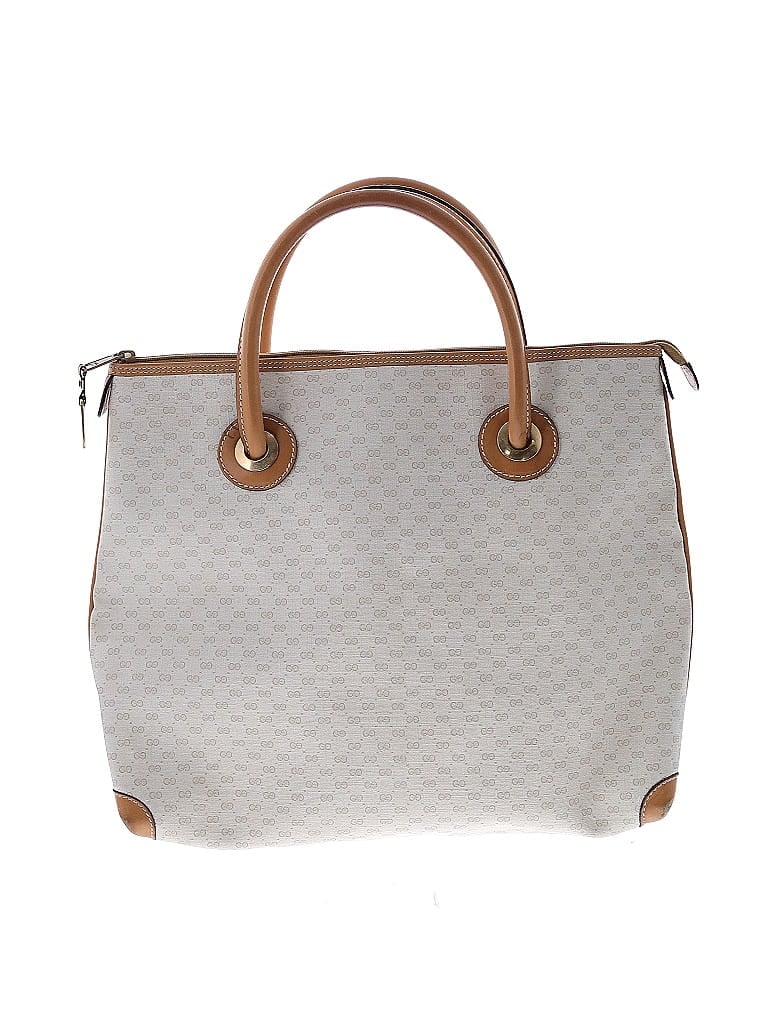 Gucci 100% Coated Canvas Gray Tan Vintage Micro GG Tote One size - photo 1