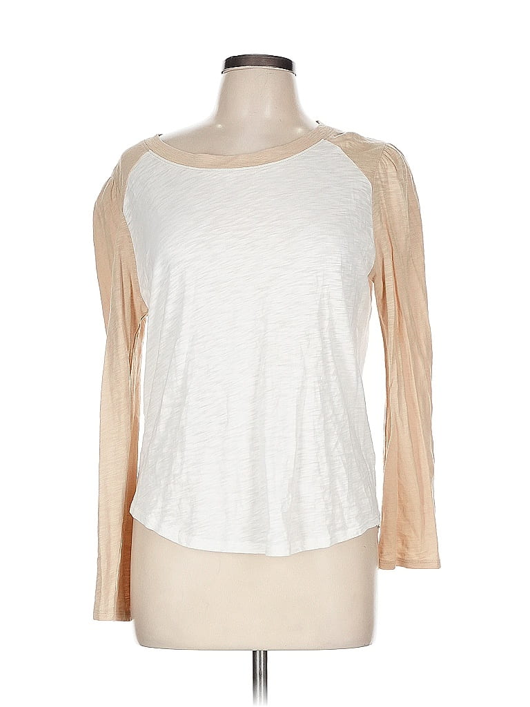 Veronica Beard Jeans 100% Pima Cotton Ivory 3/4 Sleeve T-Shirt Size L - photo 1