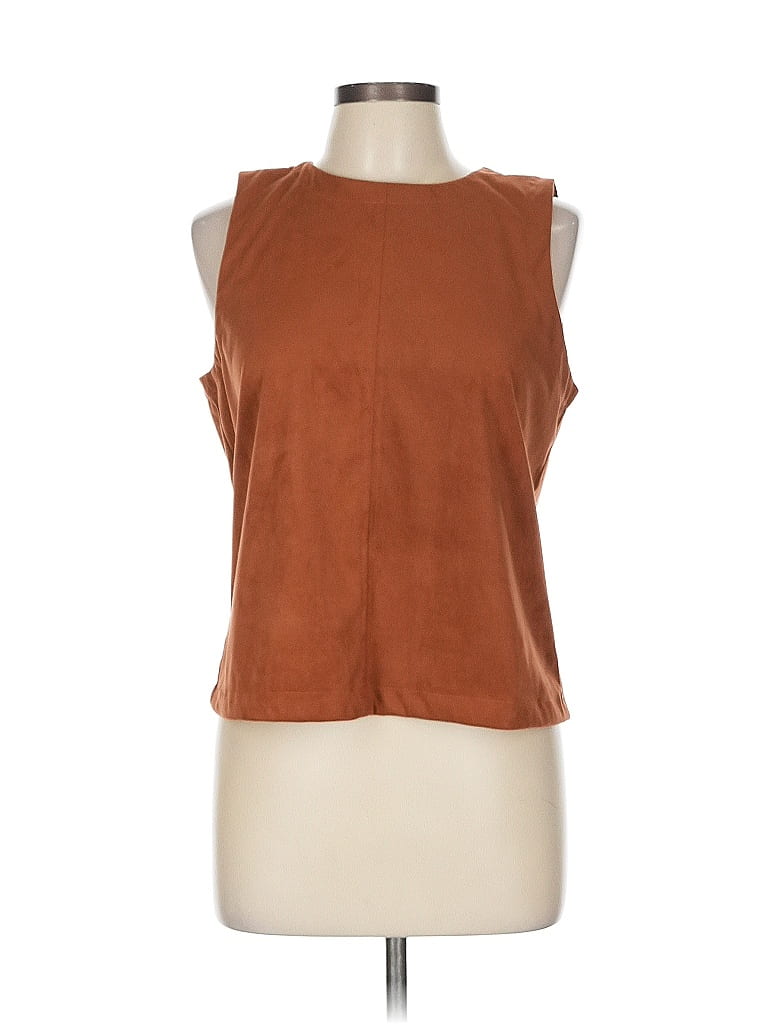Evereve Brown Sleeveless Blouse Size L - photo 1