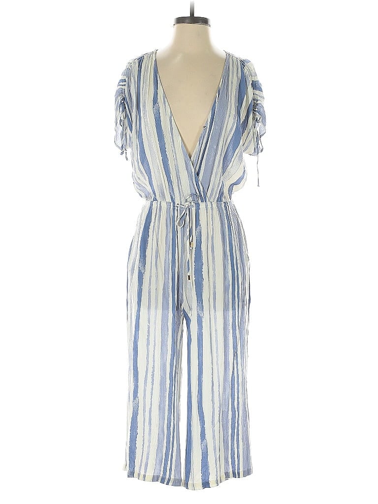 Veronica M. Stripes Blue Jumpsuit Size S - photo 1