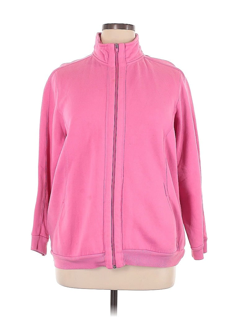 Pre-owned Woman Within Zip Up Hoodie In Pink