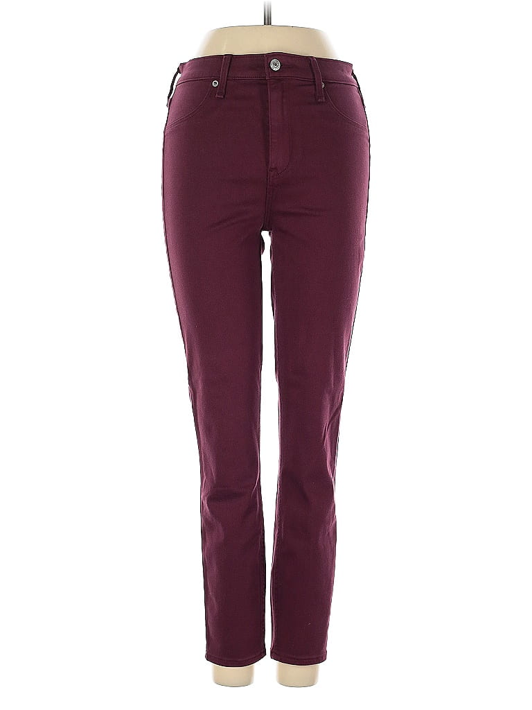 Pre-owned Abercrombie & Fitch Casual Pants In Burgundy