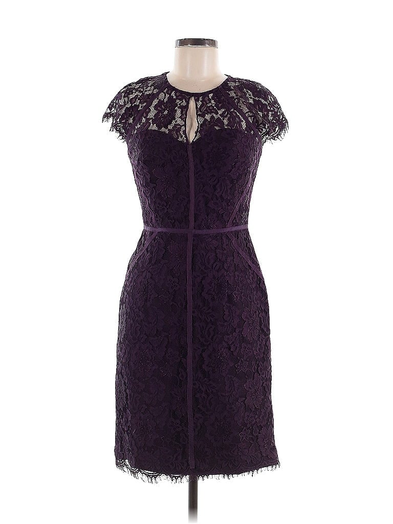 ML Monique Lhuillier 100% Nylon Purple Cocktail Dress Size 6 - photo 1