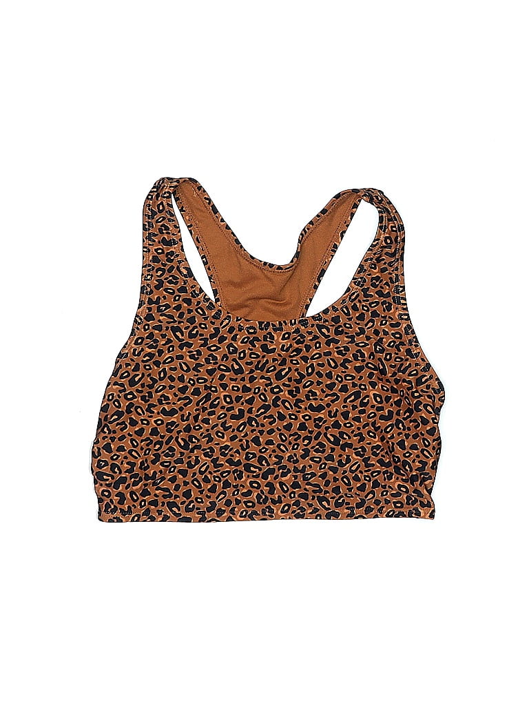 Pre-owned Ninety-nine Degrees Swimsuit Top Brown Animal Print Pattern Swimwear