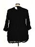 Woman Within 100% Rayon Black 3/4 Sleeve Button-Down Shirt Size 22 - photo 2