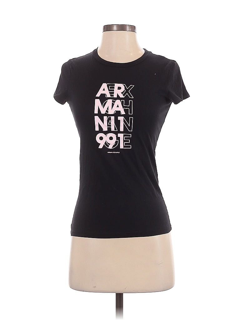 Armani Exchange 100% Cotton Print Black Short Sleeve T-Shirt Size S - photo 1