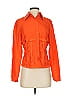Worth 100% Silk Orange Long Sleeve Silk Top Size 4 - photo 1