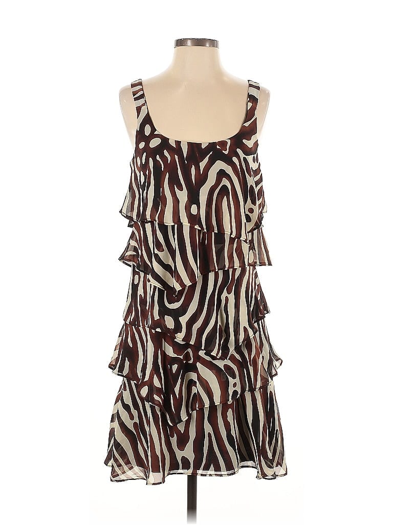 Bethany 100% Polyester Animal Print Brown Cocktail Dress Size S - photo 1