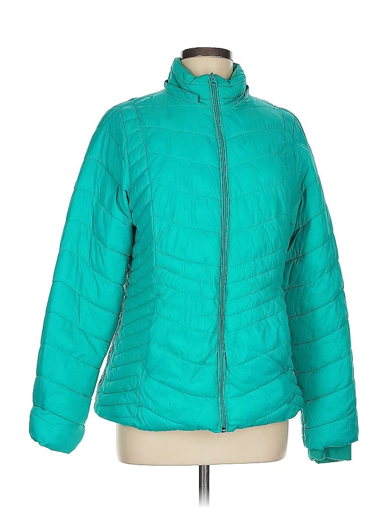 Xersion 100% Nylon Solid Teal Snow Jacket Size M - photo 1