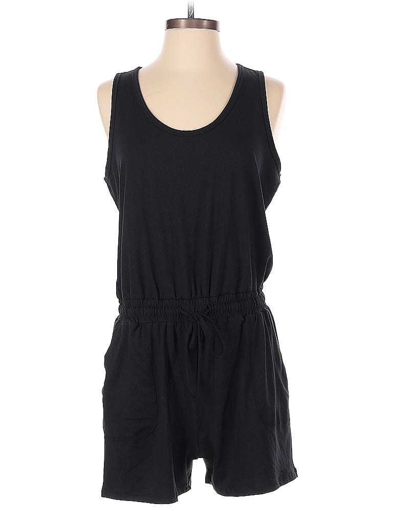 Marika Solid Black Romper Size L - photo 1