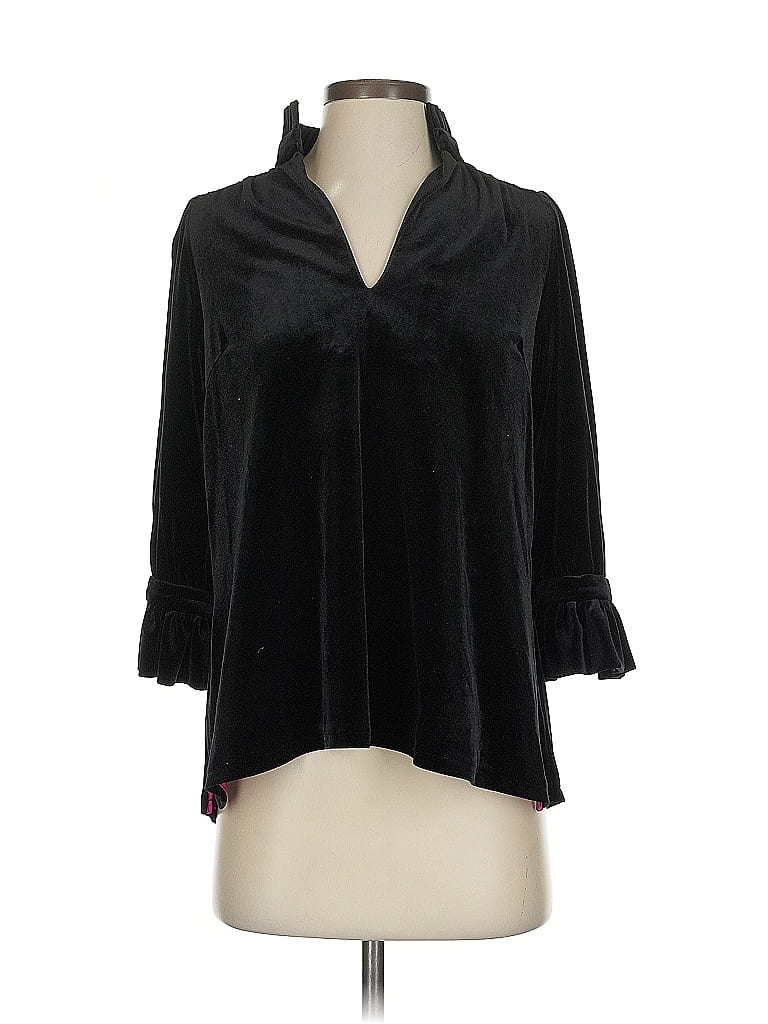Pre-owned Gretchen Scott Designs 3/4 Sleeve Blouse In Black