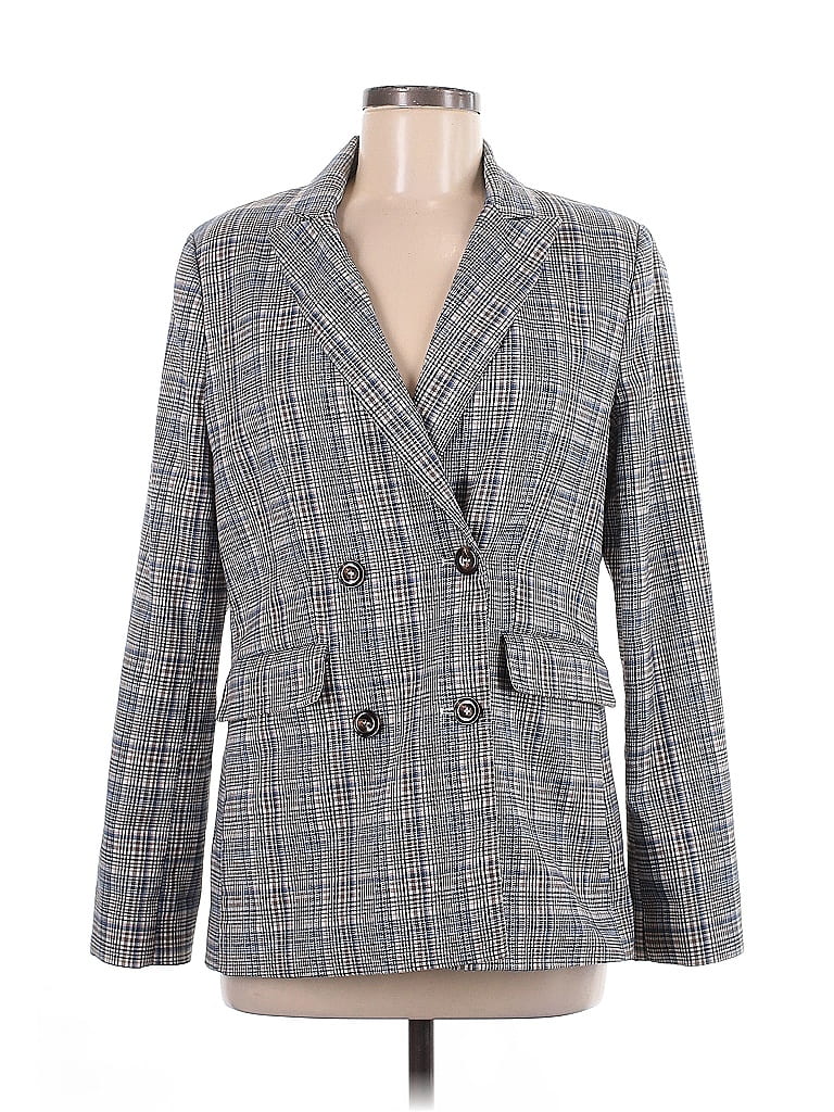 Evereve Plaid Gray Blazer Size M - photo 1