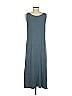 LOGO by Lori Goldstein Solid Teal Casual Dress Size M - photo 2